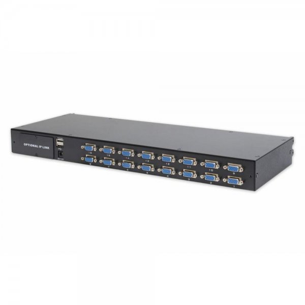 DIGITUS 16-Port Modularer KVM-Switch für den Anschluss von bis zu 16 Servern