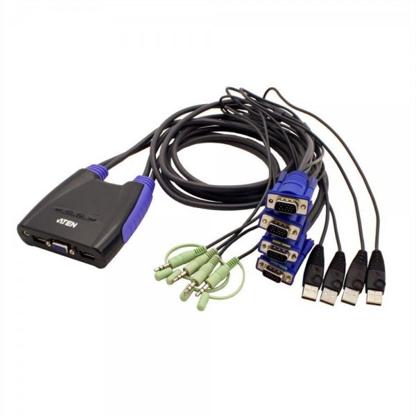 ATEN CS64US 4-Port-USB-VGA/Audio-Kabel-KVM-Switch 0,9 m, 1,2 m