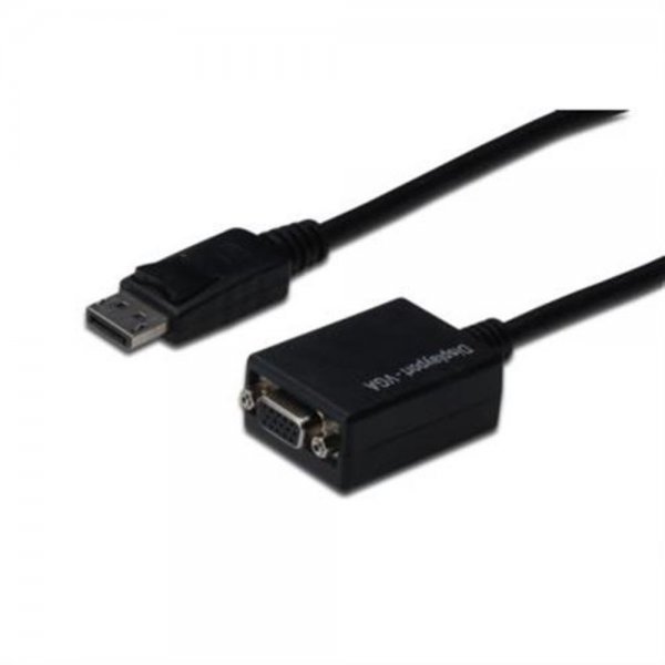 ASSMANN DisplayPort Adapterkabel DP/Stecker auf VGA (HD15)/Buchse 15cm schwarz