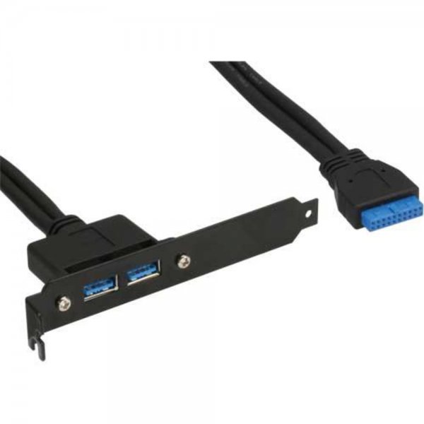 InLine Slotblech USB 3.0 - 2x USB Buchse auf intern Mai # 33390C