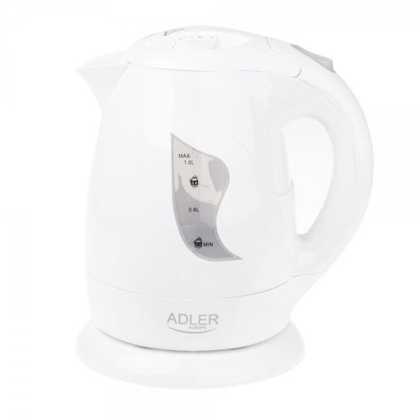 Adler AD 08 Mini-Wasserkocher Weiß 1 Liter kabelloser schnurloser Reisewasserkocher