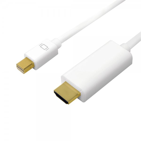 LogiLink CV0122 DisplayPort-Kabel, mDP/M zu HDMI-A/M, 4K/30 Hz, weiß, 1 m