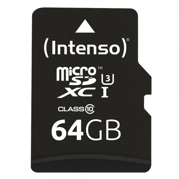 Intenso microSD 64GB UHS-I Professional Speicherkarte inkl. SD-Adapter externer Datenspeicher