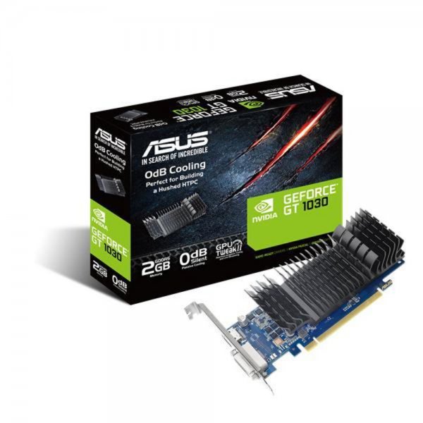ASUS GeForce GT1030-SL-2G-BRK Low-Profile Grafikkarte Nvidia PCIe 3.0 2GB GDDR5 Speicher HDMI DVI