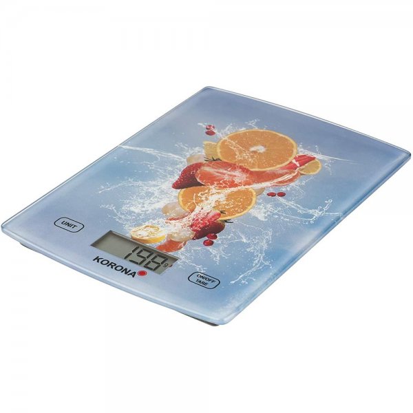 KORONA Küchenwaage Jule Digitalwaage Glas elektronische Haushaltswaage LCD 5kg flach digital