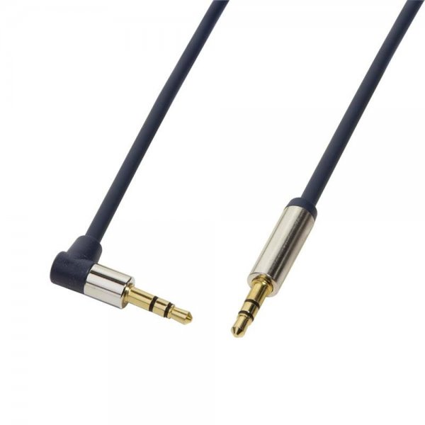 LogiLink CA11100 Audio Anschlusskabel 3.5 Stereo gewinkelt 1 m dunkelblau