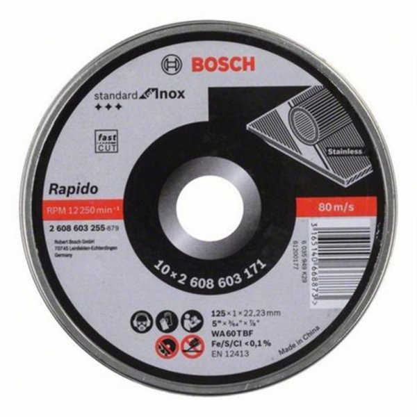 Bosch Trennscheibe Inox 10x 125mm Edelstahl | 2608603255