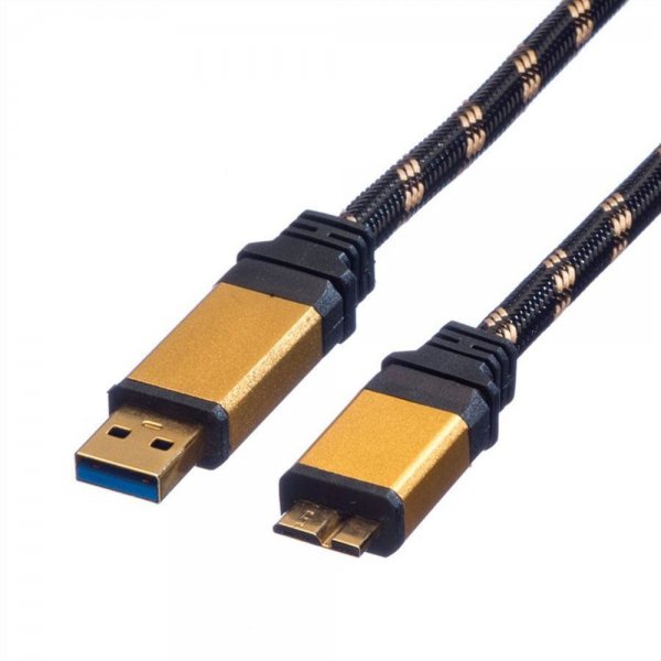 ROLINE GOLD 11.02.88 USB 3.0 Kabel Typ-A/Micro-B 0,8 m