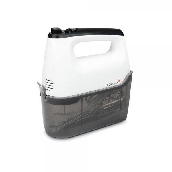 KORONA 23012 Handmixer mit Aufbewahrungsbox Elektrischer Mixer weiß schwarz Turbo Taste mit 6 Leistungsstufen