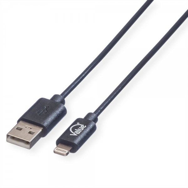 VALUE USB 2.0 Sync- & Ladekabel für Apple Geräte mit Lightning Connector 0,15 m