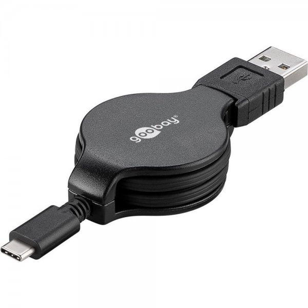 Goobay USB-C™ Lade-/Synchronisationskabel ausziehbar