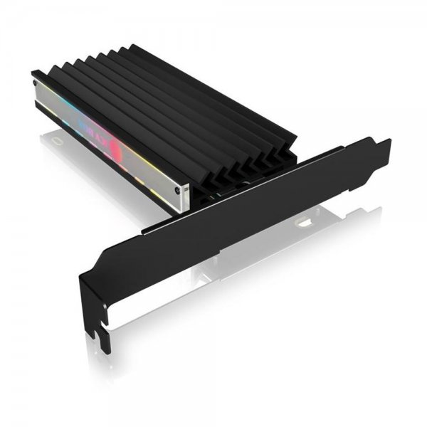 ICY BOX IB-PCI224M2-ARGB PCI Express Karte M.2 NVMe SSD zu PCIe 3.0 Adapter Kühler LED
