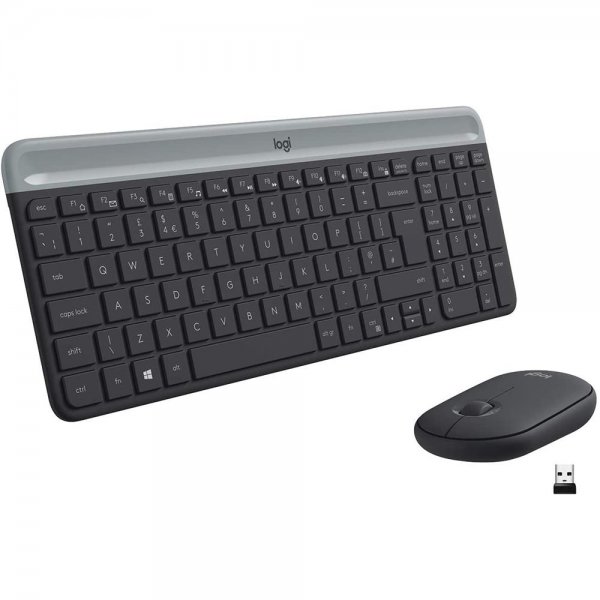 Logitech MK470 Slim Combo Kabelloses Tastatur-Maus-Set QWERTZ Deutsch Schwarz