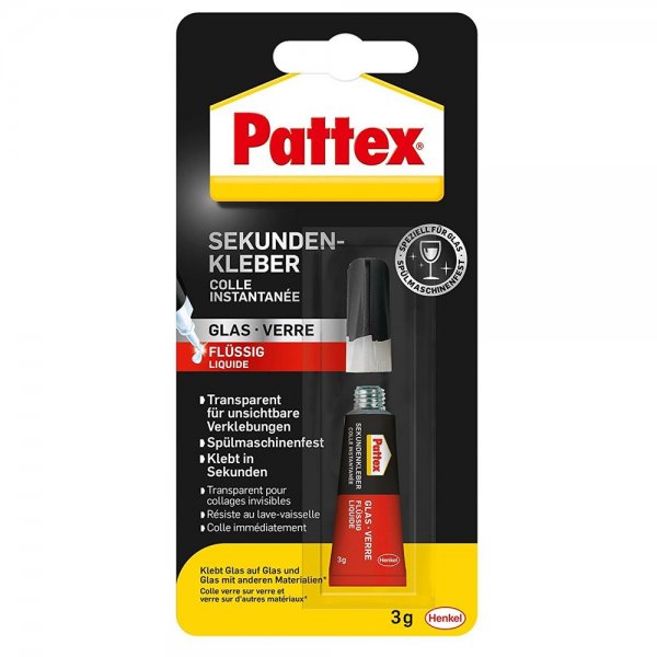 Pattex PSV1C Sekundenkleber Glas 3 g Notfallverklebungen präzise schnell Kleber
