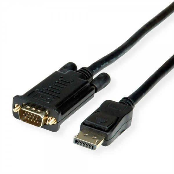 ROLINE DisplayPort Kabel DP an VGA Stecker an Stecker schwarz 3 m