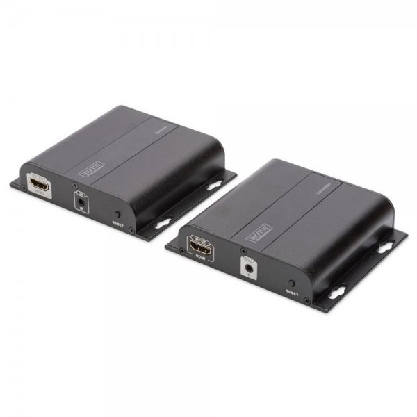 DIGITUS 4K HDMI Extender Set über CAT / IP 4K2K 30Hz via Netzwerkkabel Schwarz Sender Empfänger