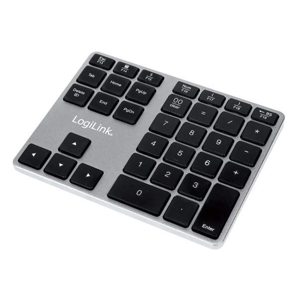 LogiLink Keypad Bluetooth Aluminium 35 Tasten Space grau Ziffernblock kabellos