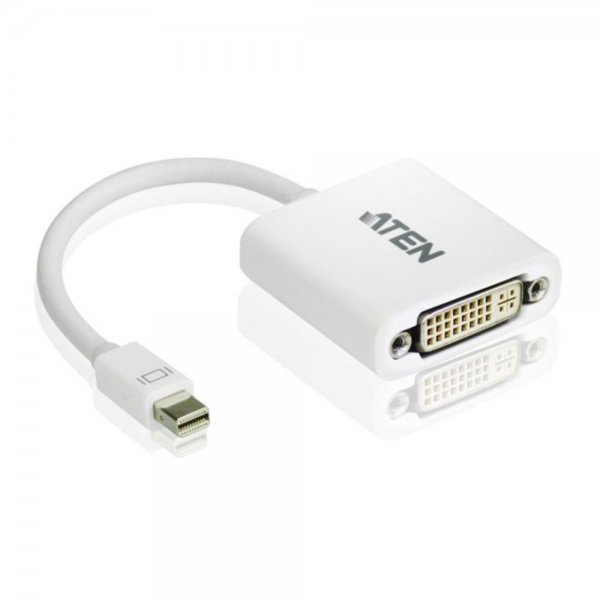 ATEN VC960 Mini DisplayPort auf DVI Adapter Konverter Wandler Plug&Play Weiß