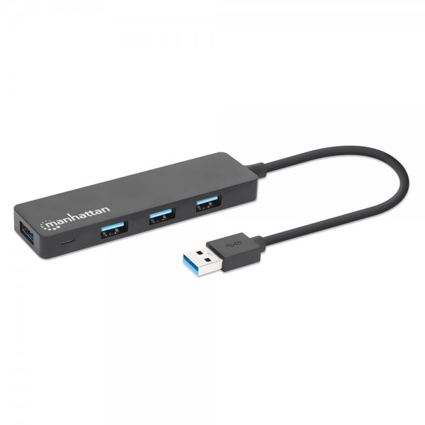 Manhattan 4-Port USB 3.2 Gen 1 Hub USB-A-Stecker auf 4 x USB-A-Buchse 5 Gbit/s schwarz