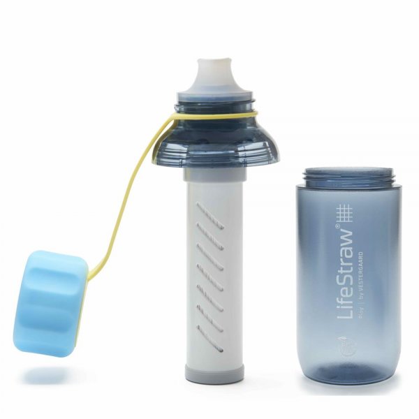 LifeStraw Play Trinkflasche mit 2 Stufen Filter 300 ml Stormy Blau Kindertrinkflasche Wasserfilter