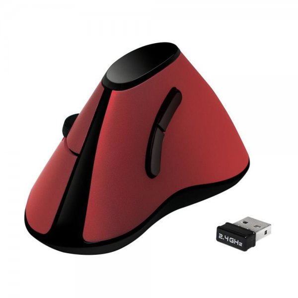 LogiLink ID0159 Ergonomic Vertical Mouse Funk 2.4 GHz rot Optisch 1200 dpi Vertikale Maus