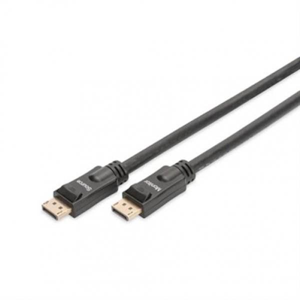 DIGITUS DisplayPort Verbindungskabel 20m Ultra HD 4K Schwarz DP Stecker Audio Video Kabel