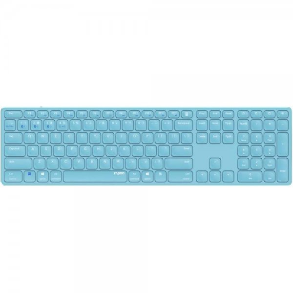 Rapoo E9800M kabellose Tastatur Blau flaches Aluminium Design DE-Layout QWERTZ