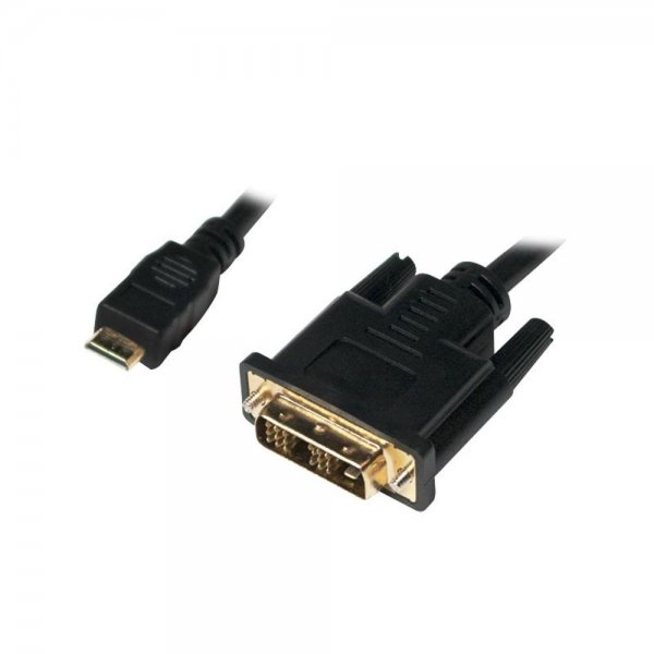 LogiLink CHM002 Mini-HDMI auf DVI-D Kabel M/M schwarz 1 m