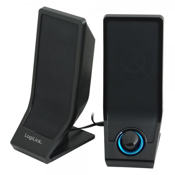 LogiLink SP0027 2.0 Aktivlautsprecher Stereo schwarz PC Notebook MP3 Player