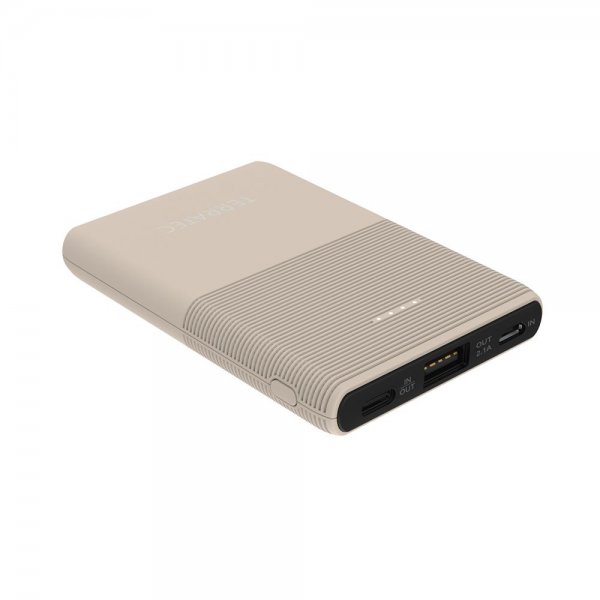 TERRATEC P50 Pocket Sand Dollar 5.000mAh Mobiles Ladegerät Powerbank USB USB-C Smartphone Tablet PC
