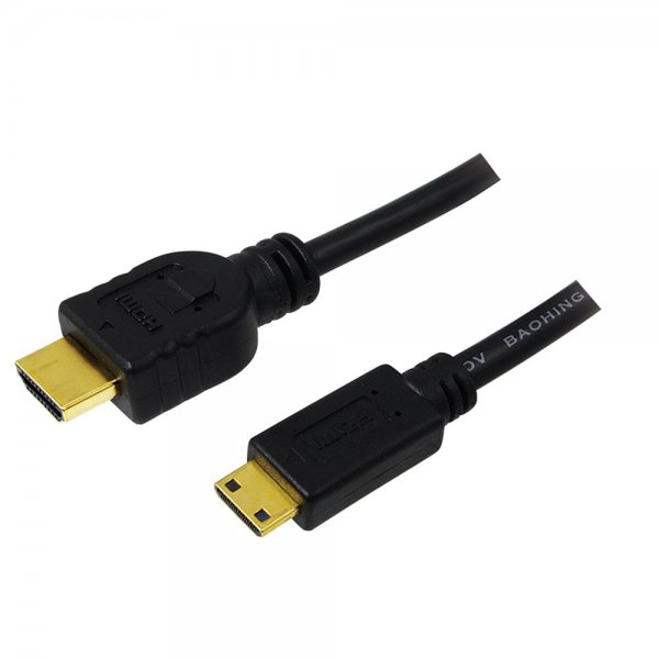 Logilink HDMI-Kabel, Mini-C/M zu A/M, 4K/30 Hz, schwarz, 1 m
