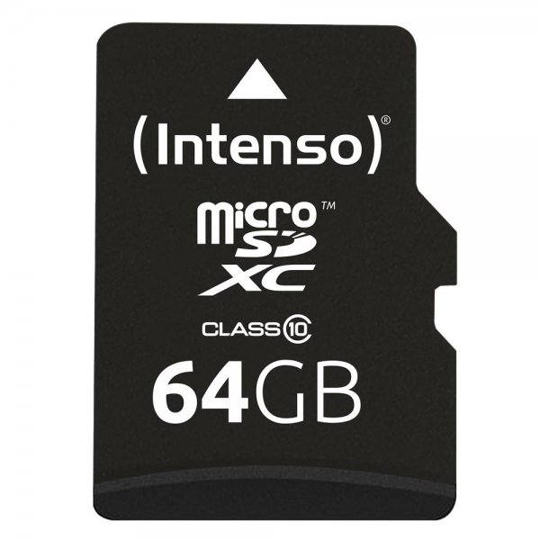 Intenso microSD 64GB Class 10 Speicherkarte inkl. SD-Adapter externer Datenspeicher