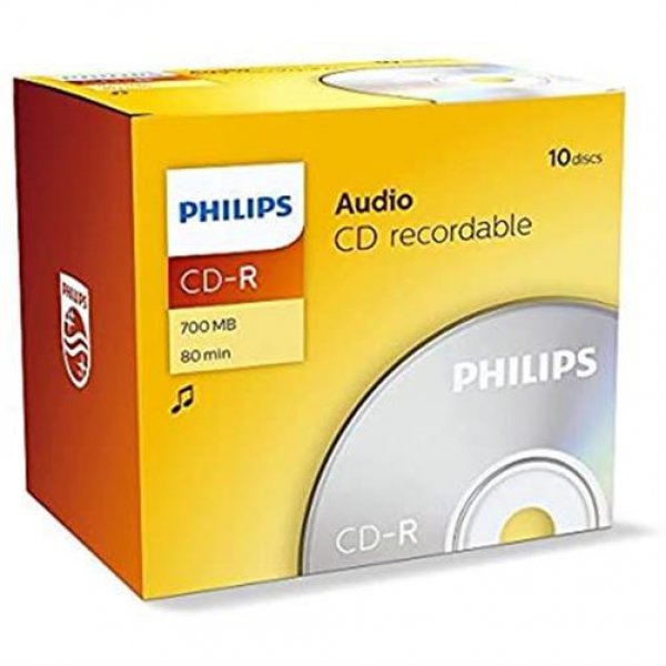 Philips 10x CD-R Rohlinge 700 MB (80 Min) Jewel Case Audio CD-Rohlinge