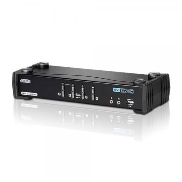 ATEN CS1784A 4-Port USB DVI Dual Link Audio KVMP-Switch Desktop Schwarz