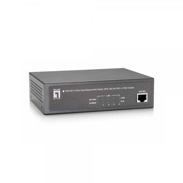 LevelOne FEP-0511 Fast Ethernet PoE Switch 5Port 65W