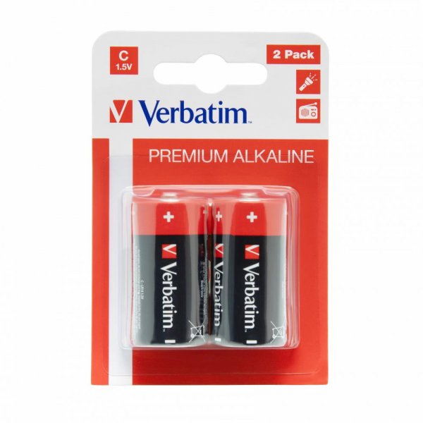 Verbatim C-Alkali-Batterien 1,5V 2er Pack C-LR14 Baby