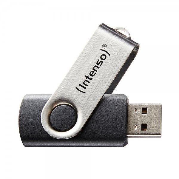 Intenso Basic Line 16GB USB-Stick USB 2.0 Schwarz-Silber Speicherstick externer Datenspeicher
