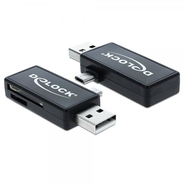Delock Micro USB OTG Kartenleser + USB A Stecker Speicherkartenleser Adapter