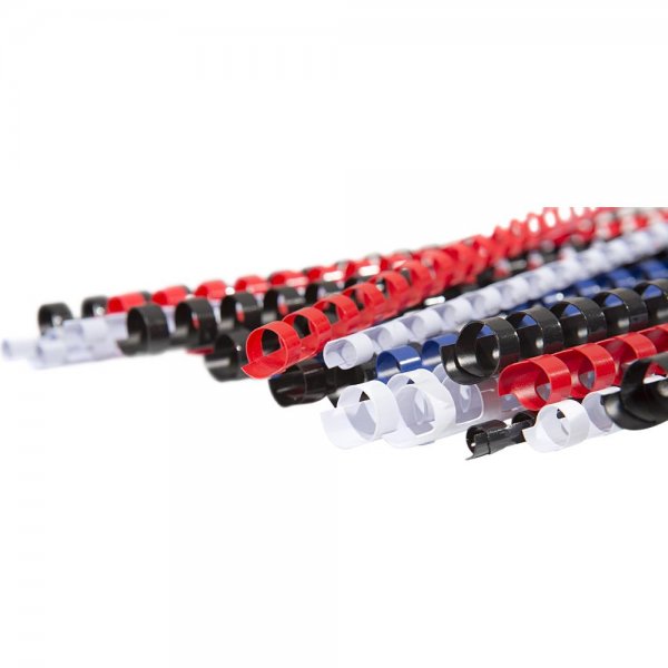 GENIE Spiralbinderücken Set Sortiment Spiralbindung DIN A4 4 Farben + Größen Plastik 20er Pack