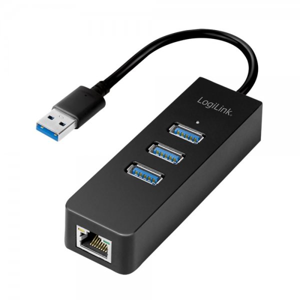 LogiLink USB 3.0/Gigabit Adapter mit 3-Port USB 3.0 Hub
