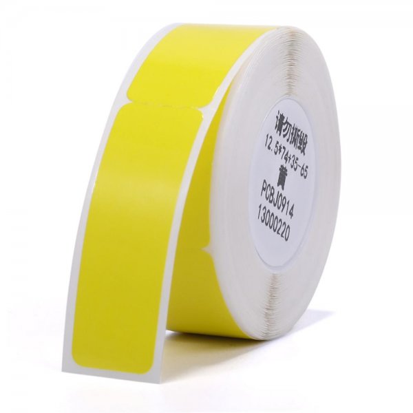 NIIMBOT Kabeletikett 12,5x74+35mm (gelb) 65 Stück für Etikettendrucker D11 und D110