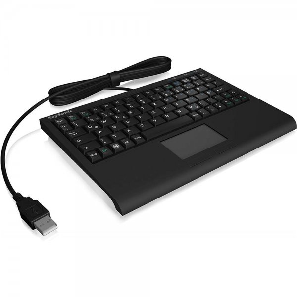 Keysonic ACK-3410 DE-Layout Super Mini Tastatur mit Smart-Touchpad QWERTZ