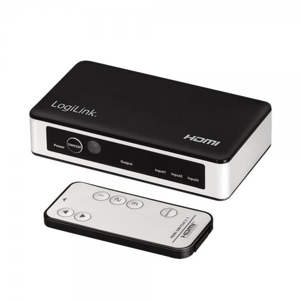 LogiLink HD0044 HDMI-Switch 3x1-Port 4K/60 Hz HDCP HDR CEC RC