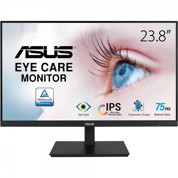 ASUS VA24DQSB 61,1cm 23,8 Zoll Eye-Care-Monitor Full HD IPS rahmenlos 75Hz Adaptive-Sync