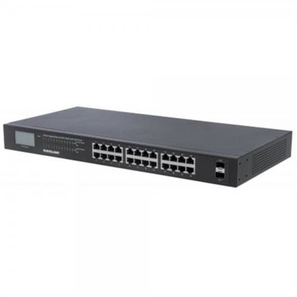 Intellinet 24-Port Gigabit Ethernet PoE+ Switch 2x SFP