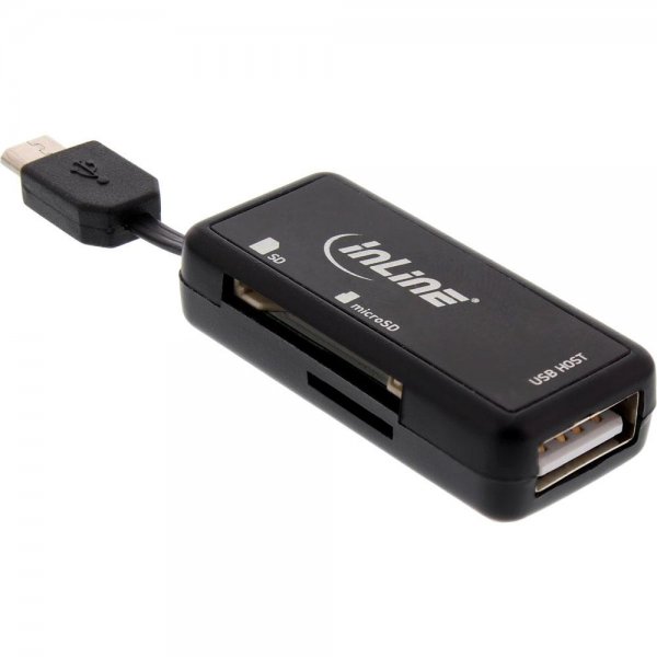 InLine OTG Kartenleser Dual Flex für SD und microSD mit USB Buchse 2 Kartenslots