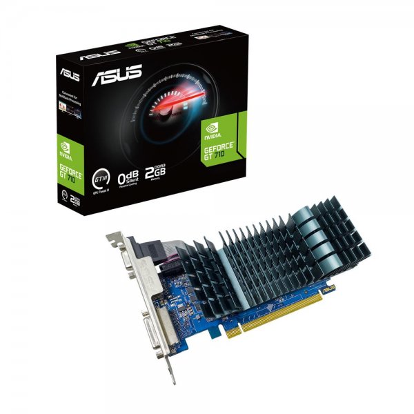 ASUS GeForce GT 710 (2GB DDR3 EVO Low-Profile-Grafikkarte für leise HTPCs, 2 GB, DDR3, 954 MHz)
