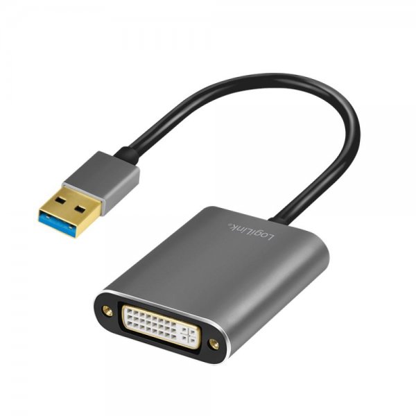 LogiLink USB 3.0-Adapter USB-A/M zu DVI/F 1080p schwarz 0,1 m