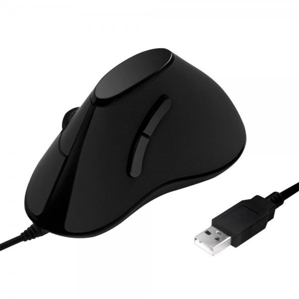 LogiLink ID0158 Ergonomic Vertical Mouse USB schwarz Optisch 1000 dpi 5 Tasten Vertikale Maus