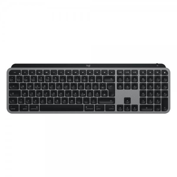 Logitech MX Keys Tastatur kompatibel mit Mac LED Bluetooth DE-Layout QWERTZ Schwarz Grau